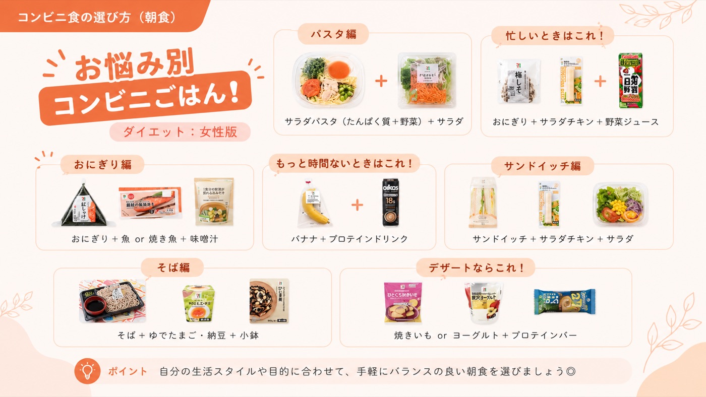 お悩み別コンビニごはん（女性版）
